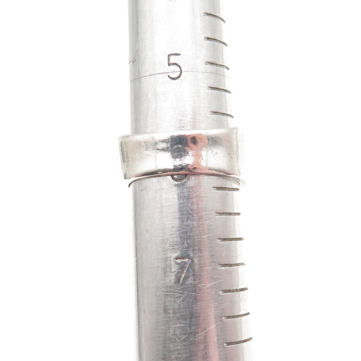 925 Sterling Silver Vintage Modernist 3-Row Oxidized Ring Size 6