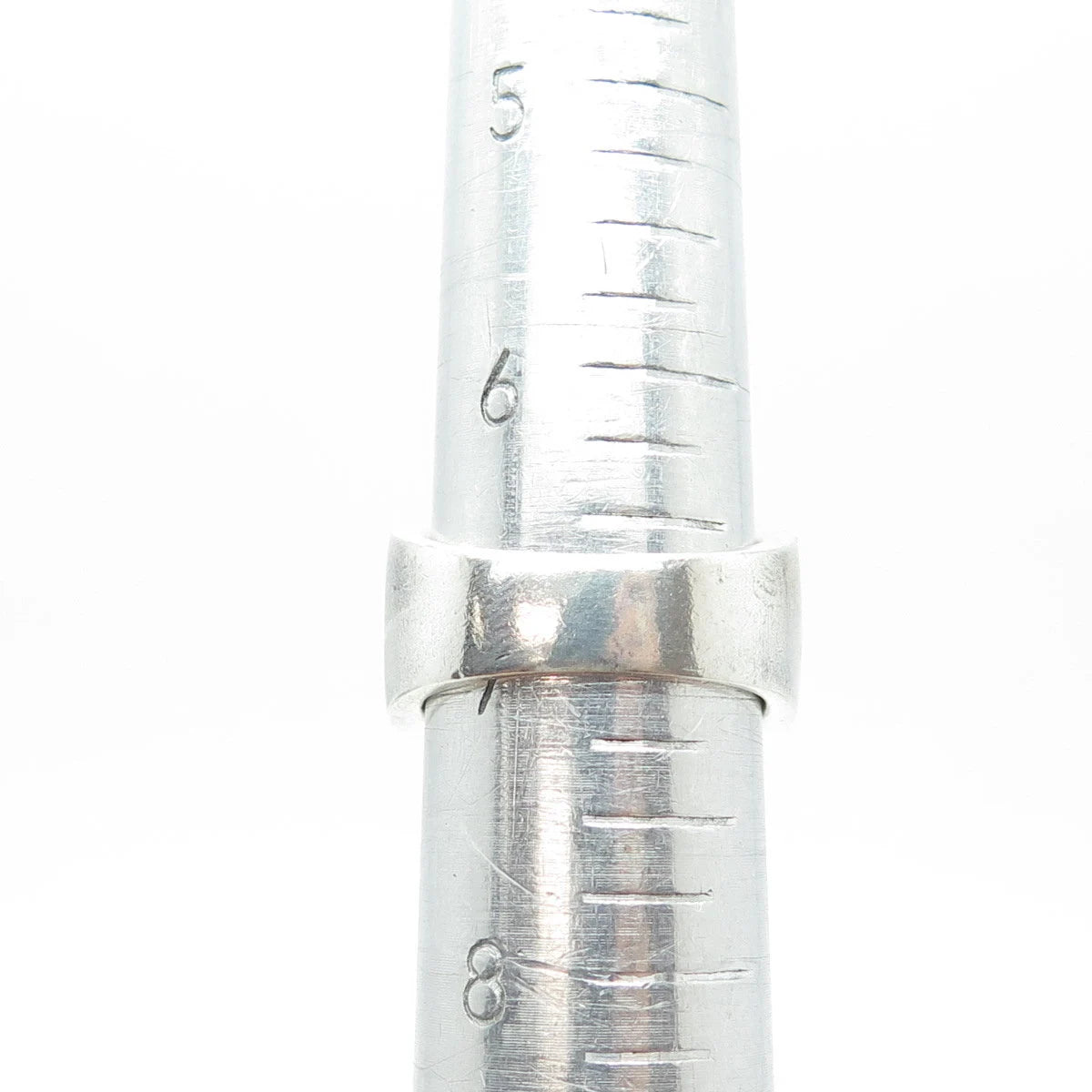 925 Sterling Silver Vintage Cigar Cuff Modernist Statement Ring Size 7