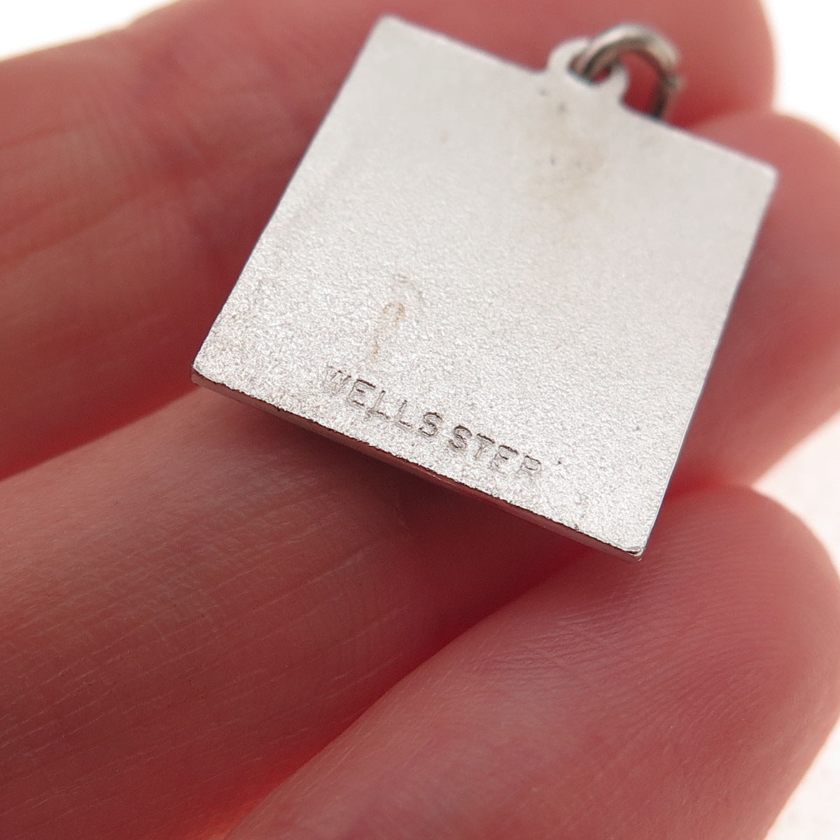 Wells 925 Sterling Silver Vintage Enamel Merry Christmas Charm Pendant