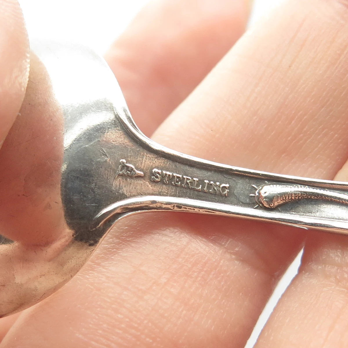 925 Sterling Silver Antique Watson States & Cities Massachusetts Demitasse Spoon