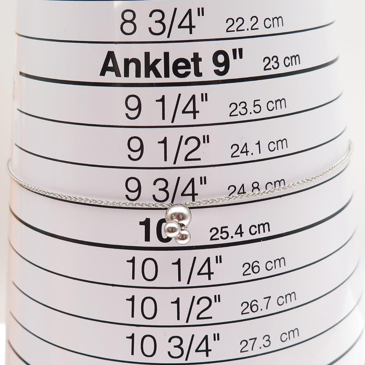 925 Sterling Real Diamond Spiga Link Adjustable Bolo Anklet / Bracelet 6-9.75"