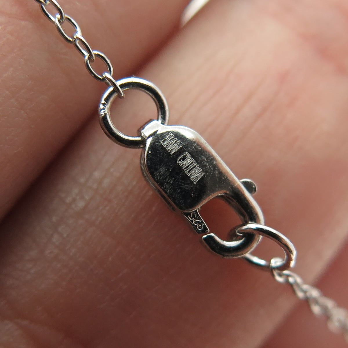 HAN 925 Sterling Silver Round-Cut C Z Crescent Moon Star Bracelet 6-7"