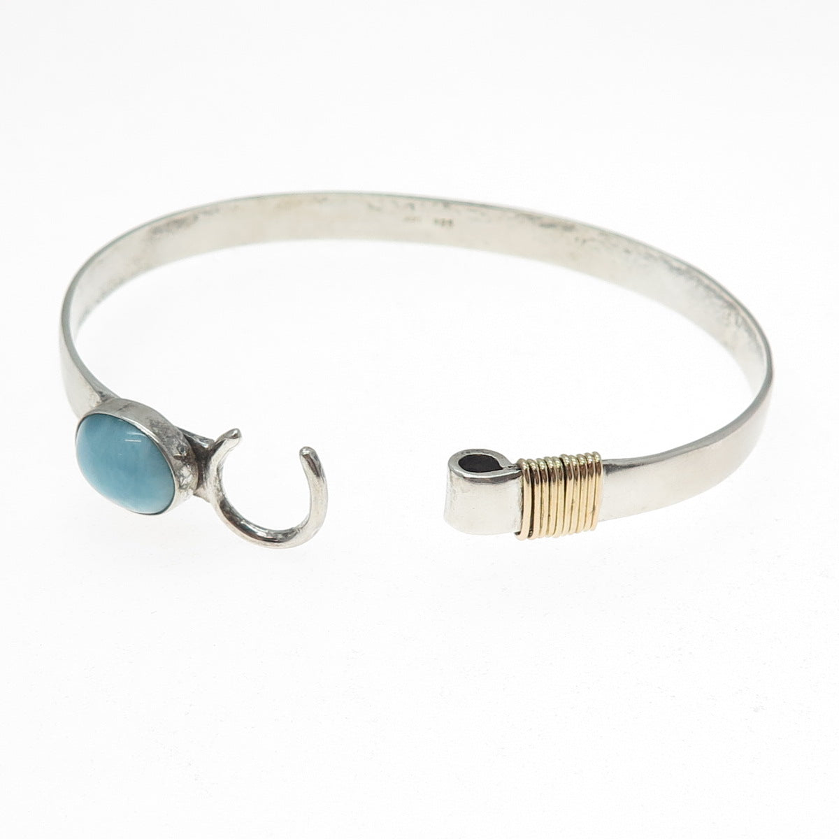 ANGEL STUDIOS Sterling Silver Vintage Larimar Sound of Freedom Bracelet 6.75"
