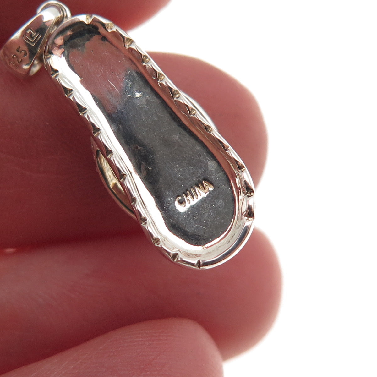 925 Sterling Silver Real Round-Cut Diamond Flip Flop 3D Charm Pendant