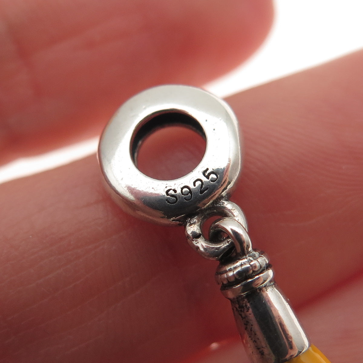 925 Sterling Silver Enamel Corona Extra Beer Dangle Slide Charm