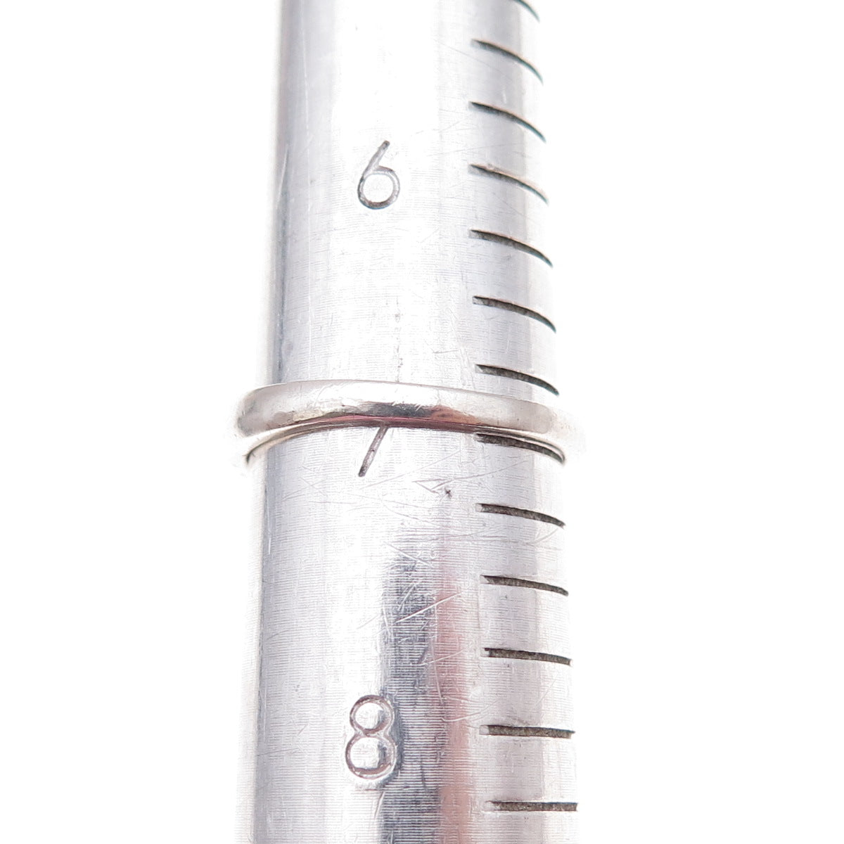 925 Sterling Silver Real Round-Cut Diamond Band Ring Size 7
