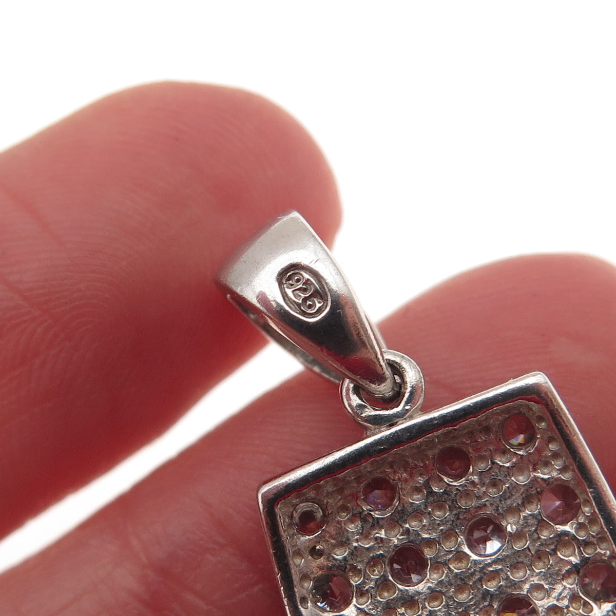925 Sterling Silver Round-Cut C Z Mini Charm Pendant