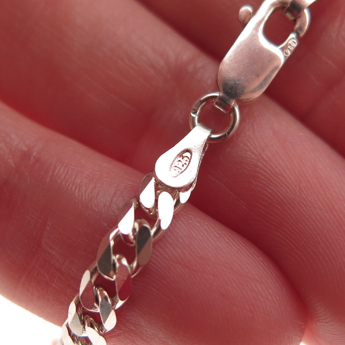 925 Sterling Silver Italy Cuban Chain Necklace 16"