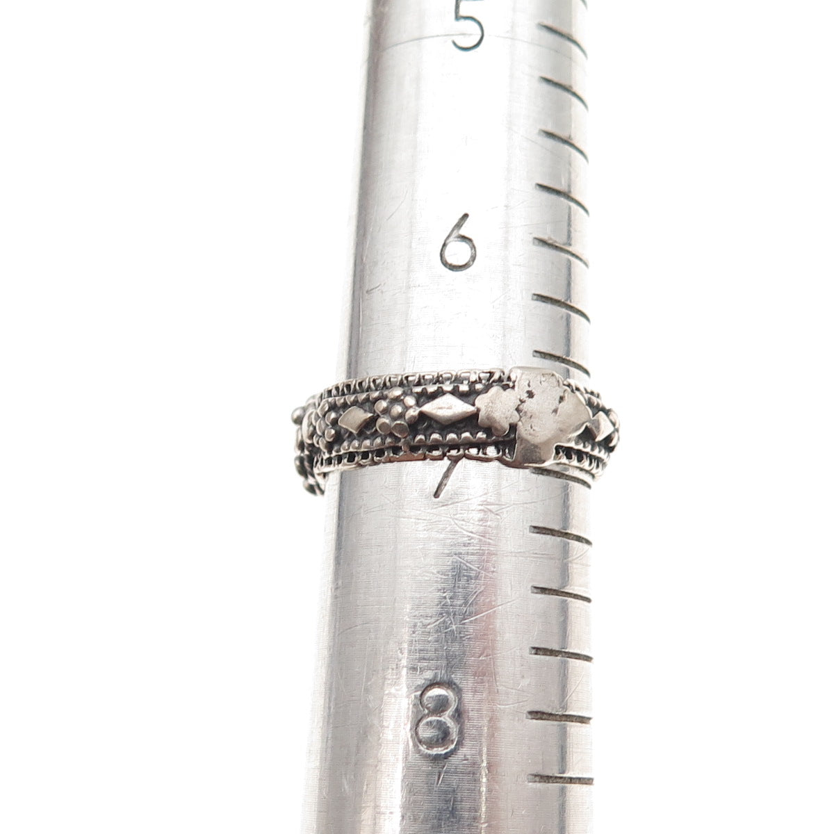 925 Sterling Silver Vintage CP Israel Real Eilat Oxidized Ring Size 7