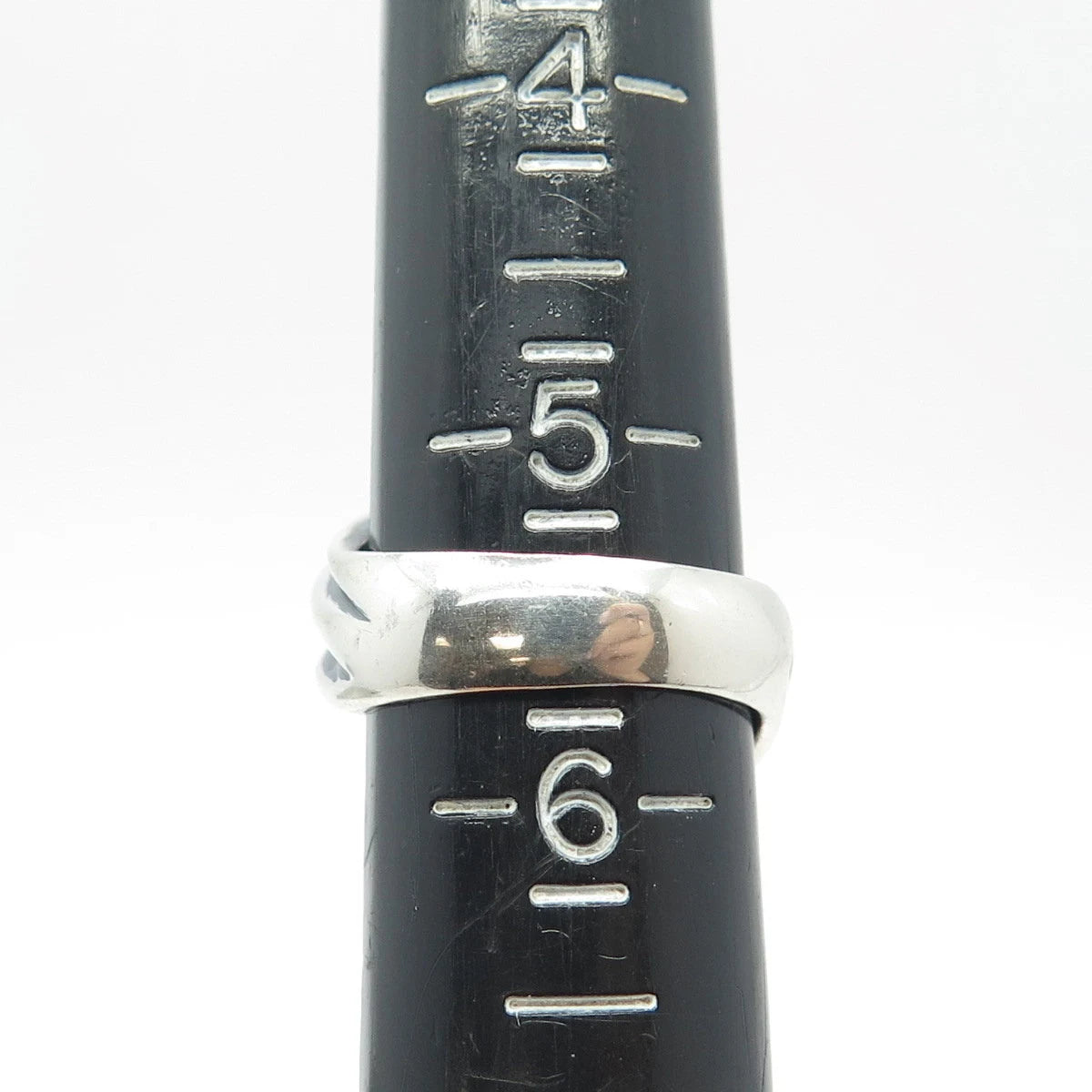 925 Sterling Silver Vintage Ribbed Ring Size 5.75