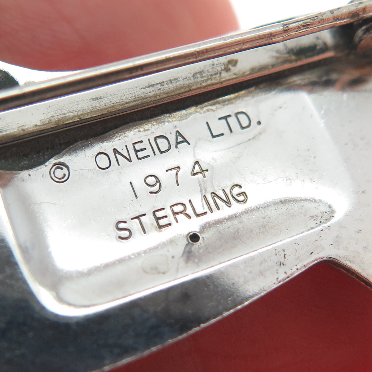 ONEIDA 925 Sterling Silver Vintage 1974 Cupid Deer Pin Brooch / Pendant