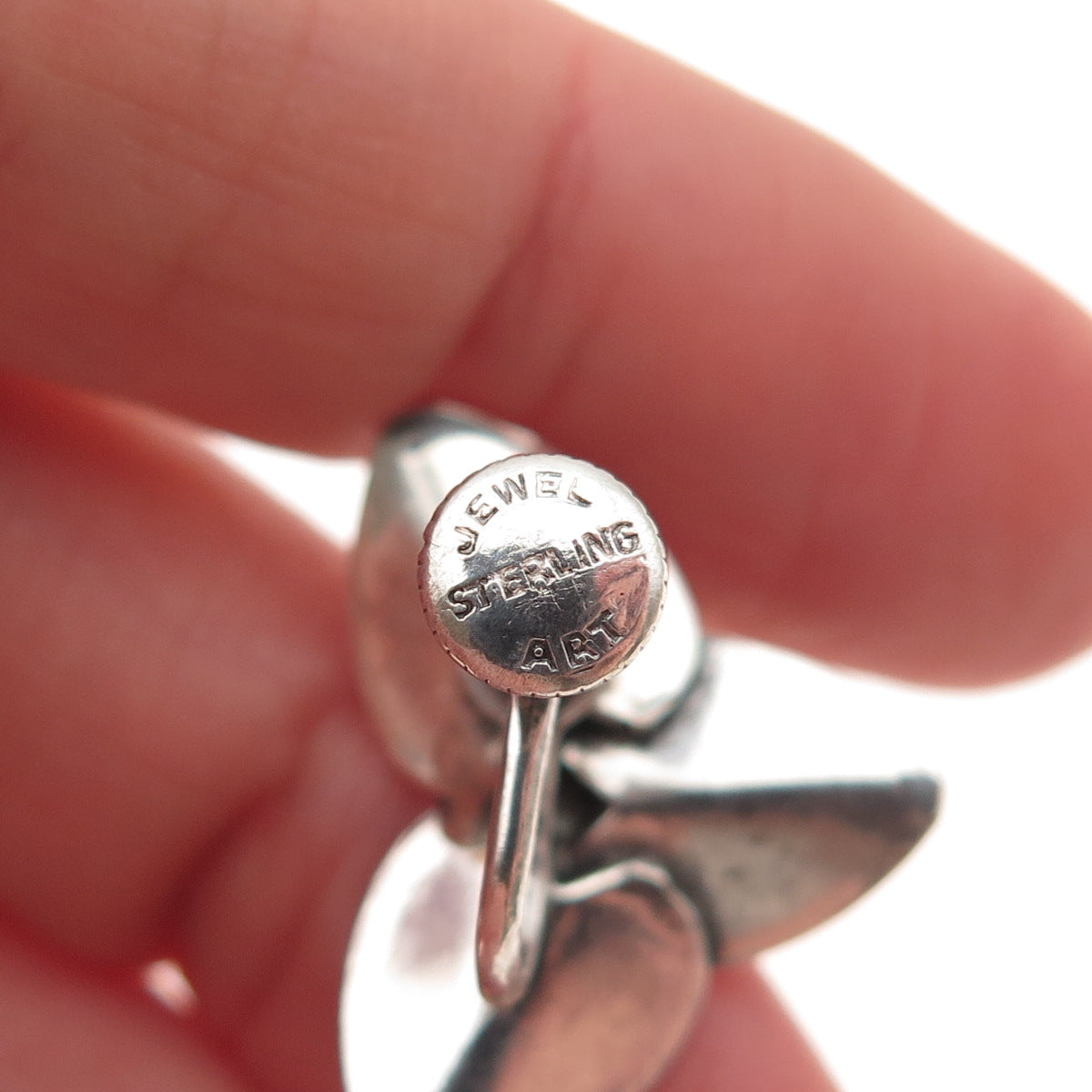 JewelArt 925 Sterling Silver Vintage Floral Oxidized Screw Back Earrings