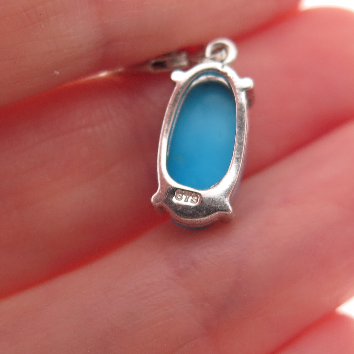 Chuck Clemency Sterling Silver Real Sleeping Beauty Turquoise Dangle Earrings