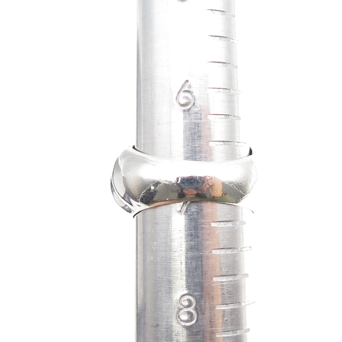 925 Sterling Silver Vintage Modernist Ribbed Dome Ring Size 7