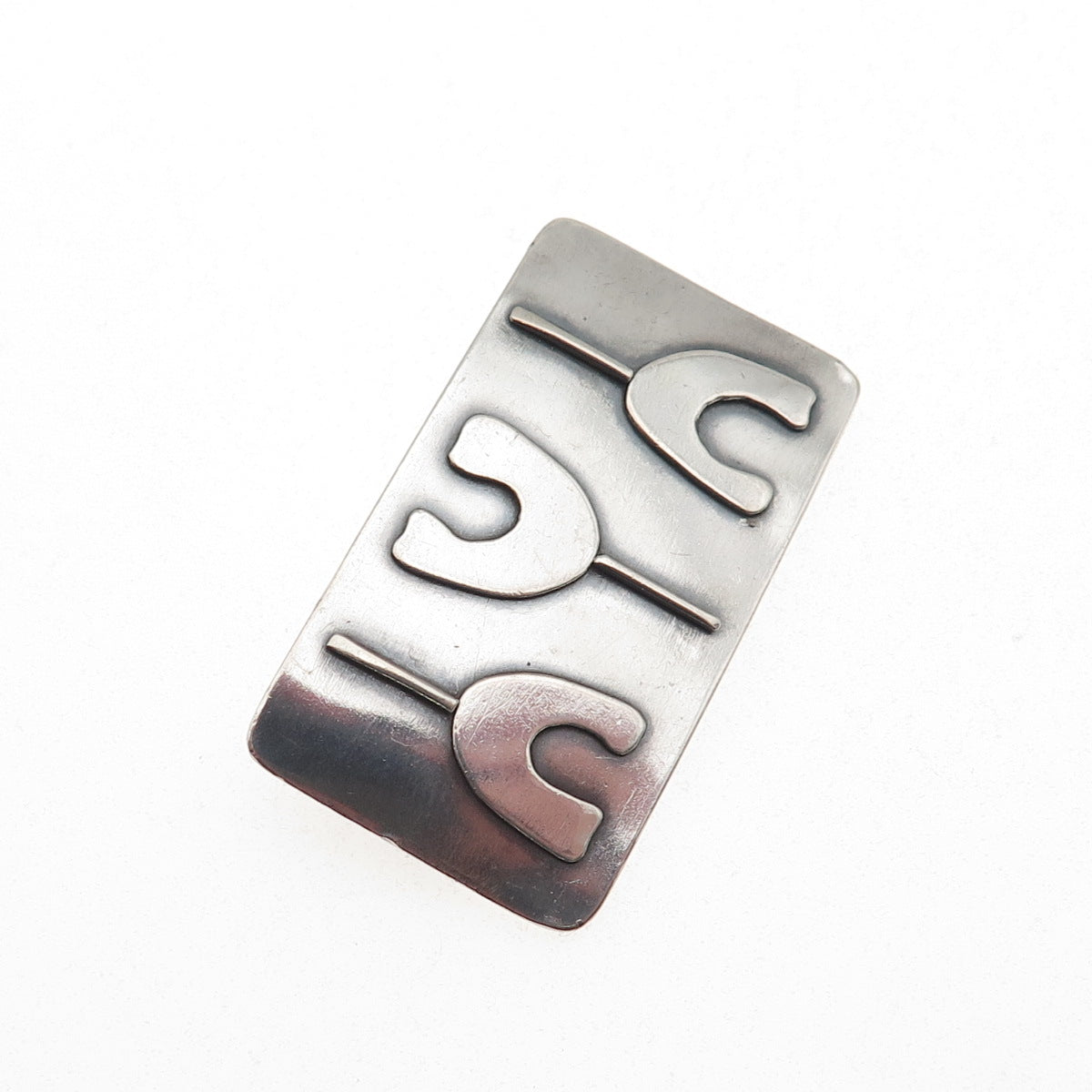 Old Pawn Sterling Silver Vintage Southwestern Native Symbol Tribal Pin Brooch