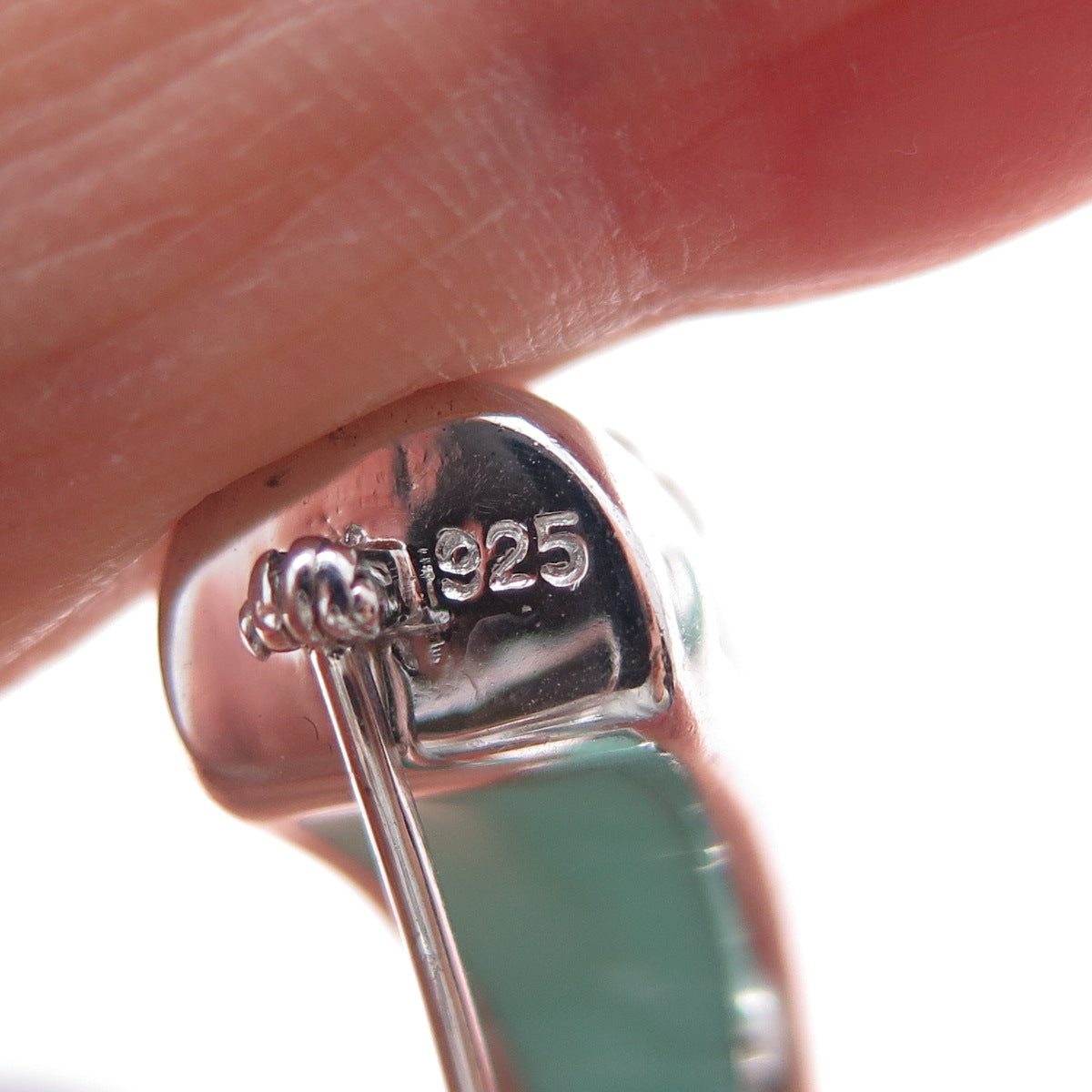 925 Sterling Silver Enamel Palm Omega Back & Clip On Earrings