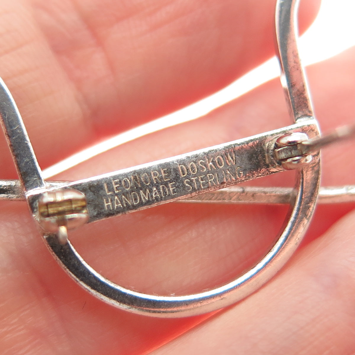 LEONORE DOSKOW 925 Sterling Silver Vintage Golf Club For Good Luck Pin Brooch