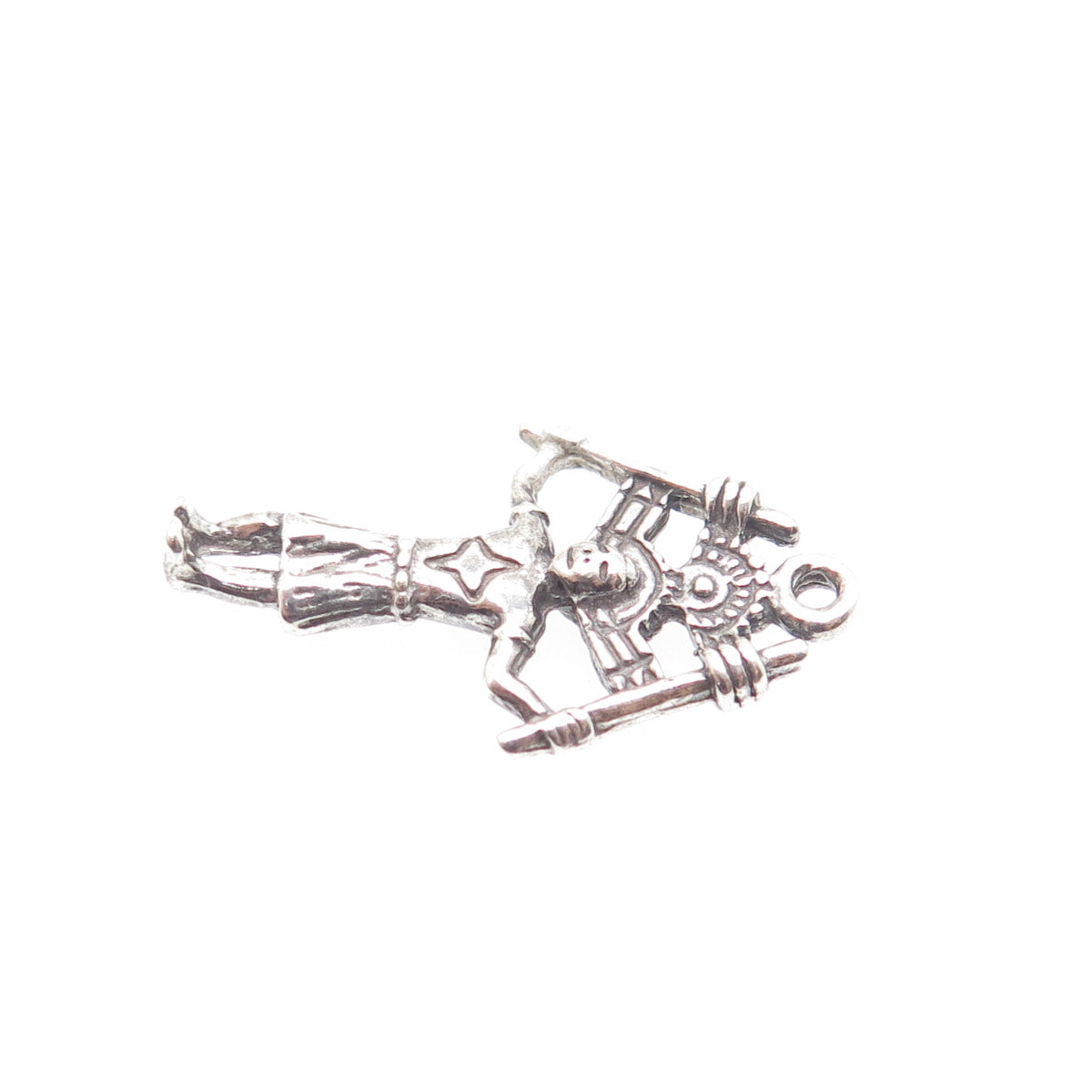 Old Pawn Sterling Silver Vintage Indian Chief Kachina Doll Mini Charm Pendant