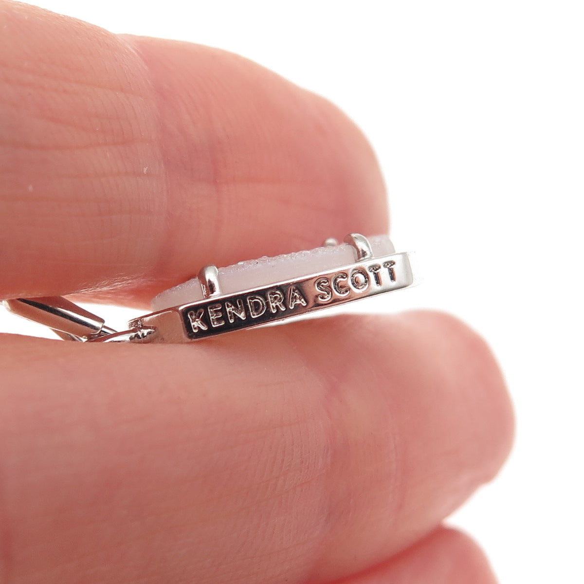 Kendra Scott Silver-Tone Real Druzy Dangle Earrings