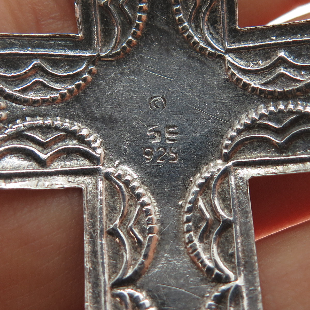 SIDNEY EVAN 925 Sterling Silver Vintage Cross Oxidized Charm Pendant