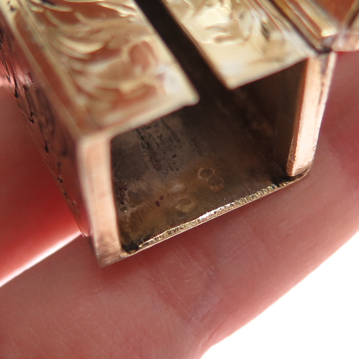 800 Silver Vermeil Antique Italy Enamel Storyteller Tube Slide Lipstick Case #58