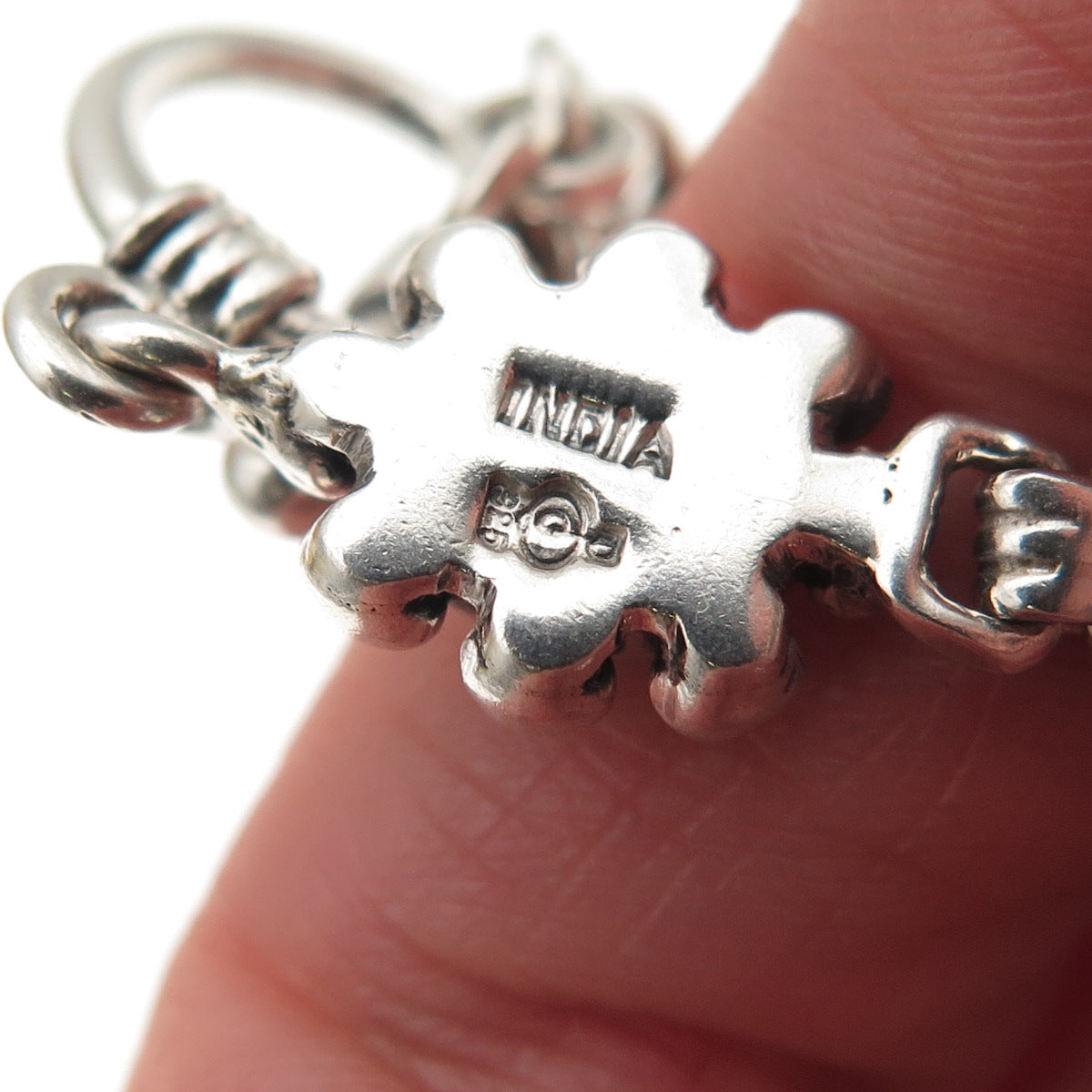 DOUG PAULUS 925 Sterling Silver Vintage Real Labradorite Beaded Bracelet 7.25"