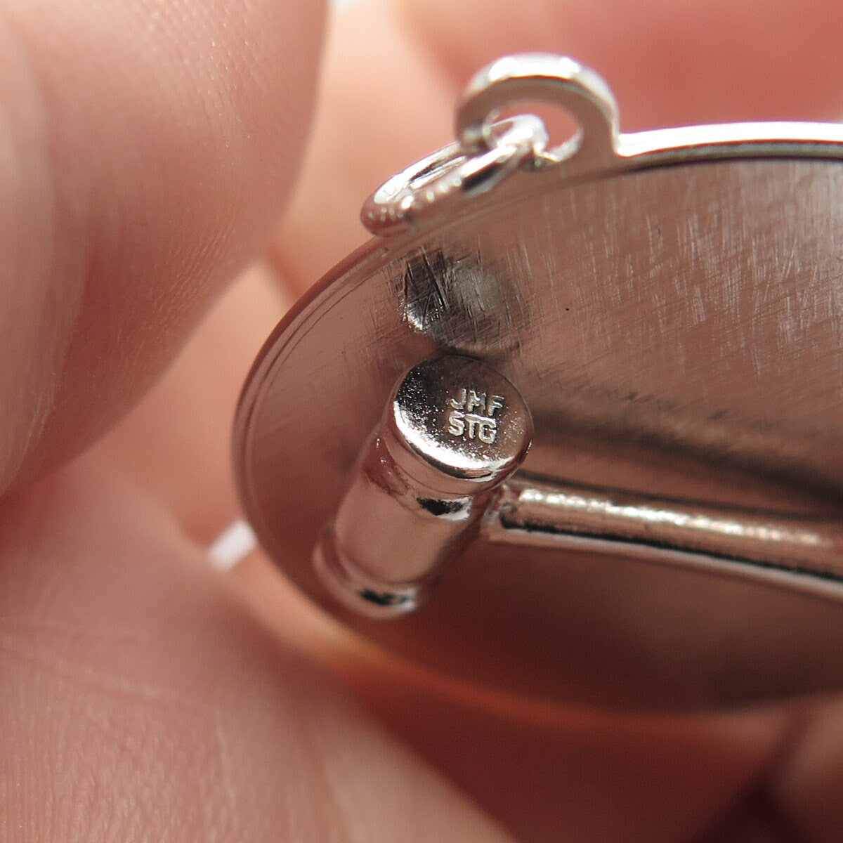 925 Sterling Silver Vintage JMF STG Hammer Pendant
