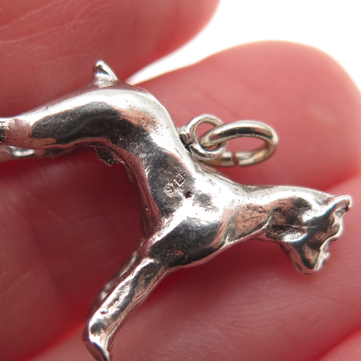 925 Sterling Silver Vintage Doberman 3D Mini Charm Pendant