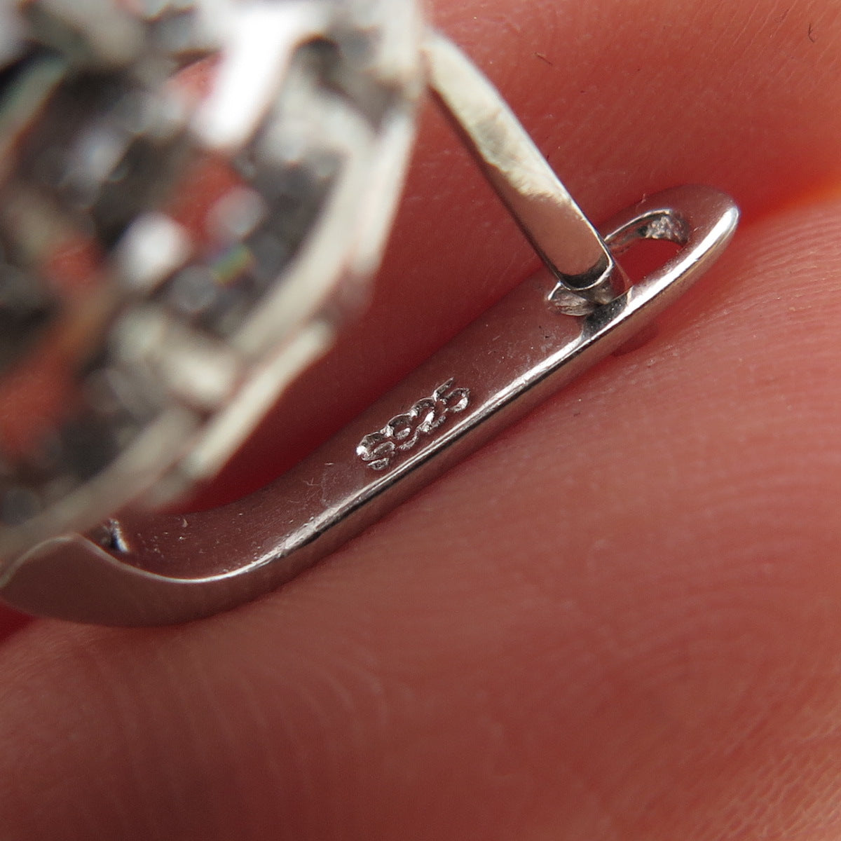 925 Sterling Silver Real Oval-Cut Mystic Quartz & Round-Cut C Z Earrings