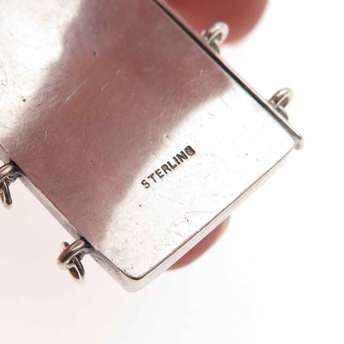 925 Sterling Silver Vintage Bubble Bracelet / Necklace Box Lock Clasp