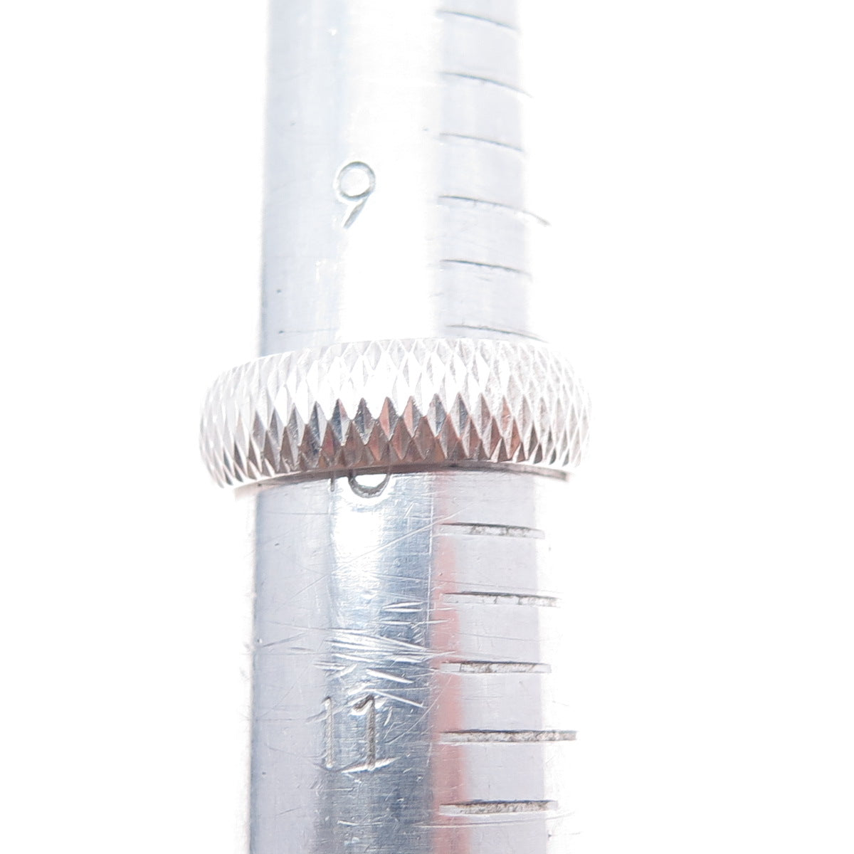 925 Sterling Silver Diamond-Cut Band Ring Size 10