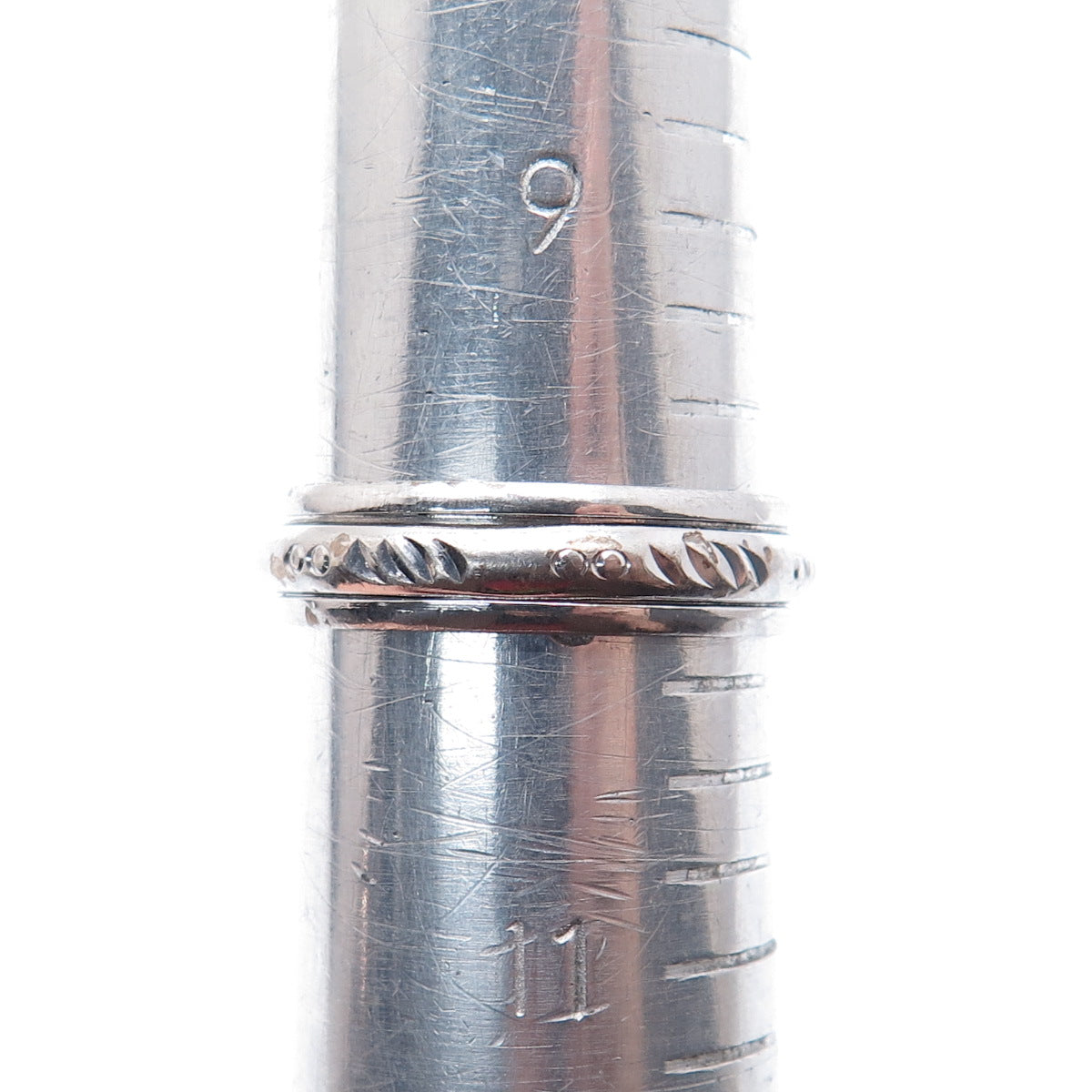 925 Sterling Silver Vintage Oxidized Rotating Band Ring Size 10.25