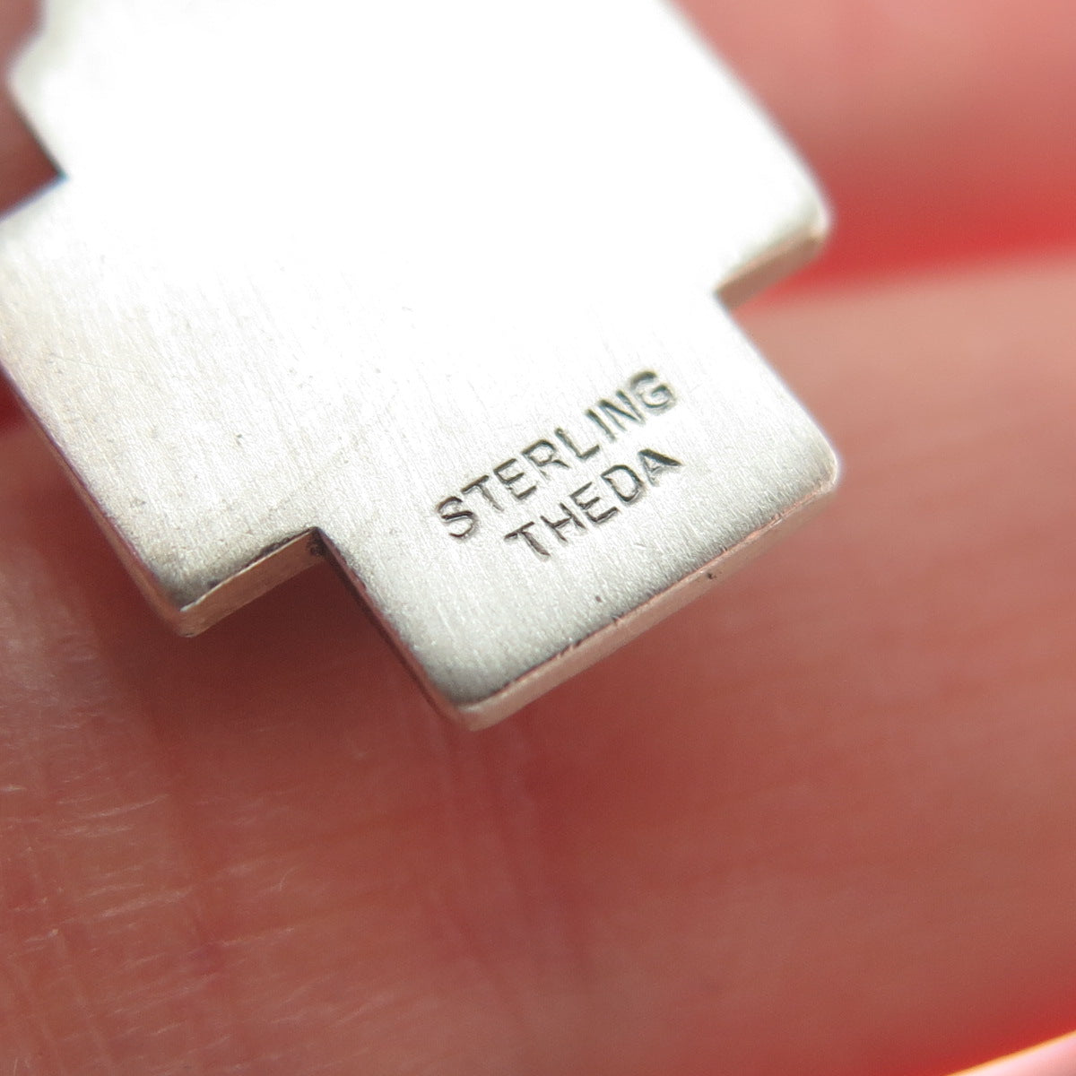 THEDA 925 Sterling Silver Vintage Jesus Cross Religious Pendant