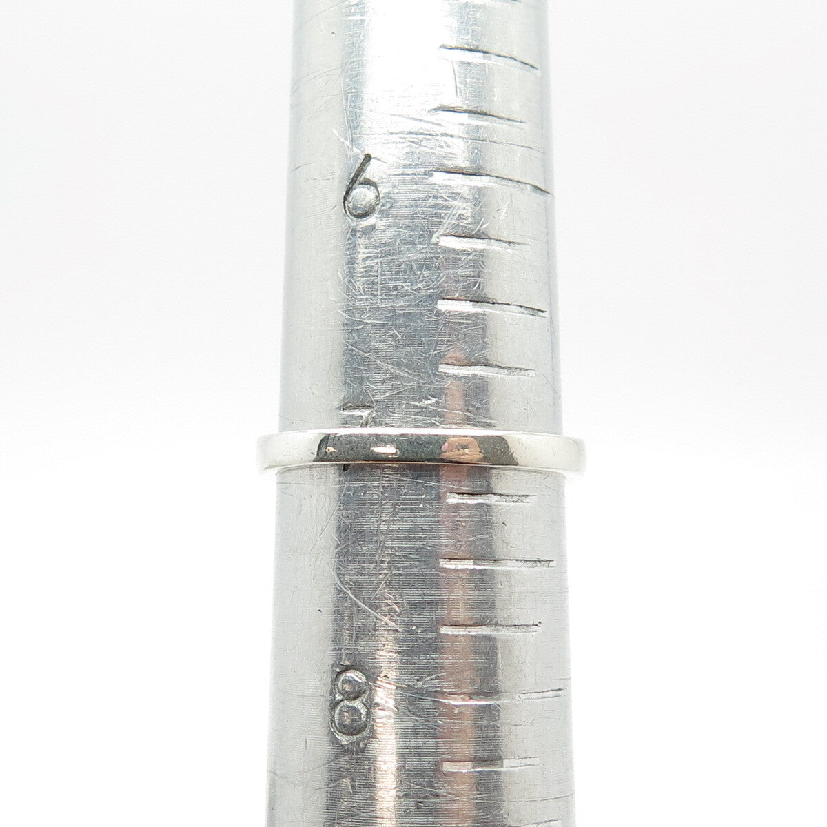 925 Sterling Silver AT C Z Round Ring Size 7