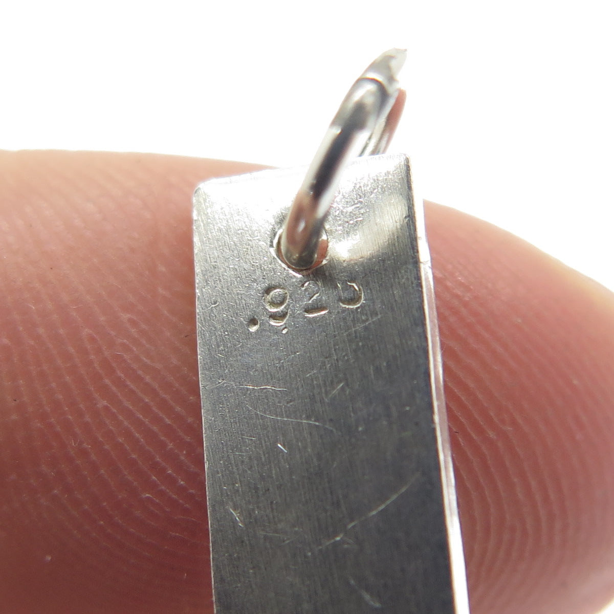 925 Sterling Silver Vintage "Mitchell" Hammered Bar Pendant