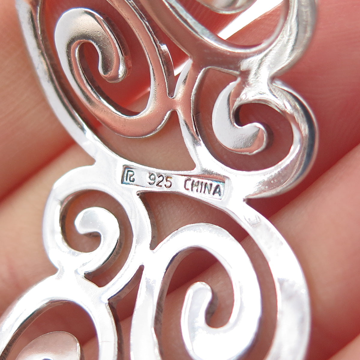 ROSS SIMONS 925 Sterling Silver Vintage Modernist Swirl Adjustable Bracelet 7"