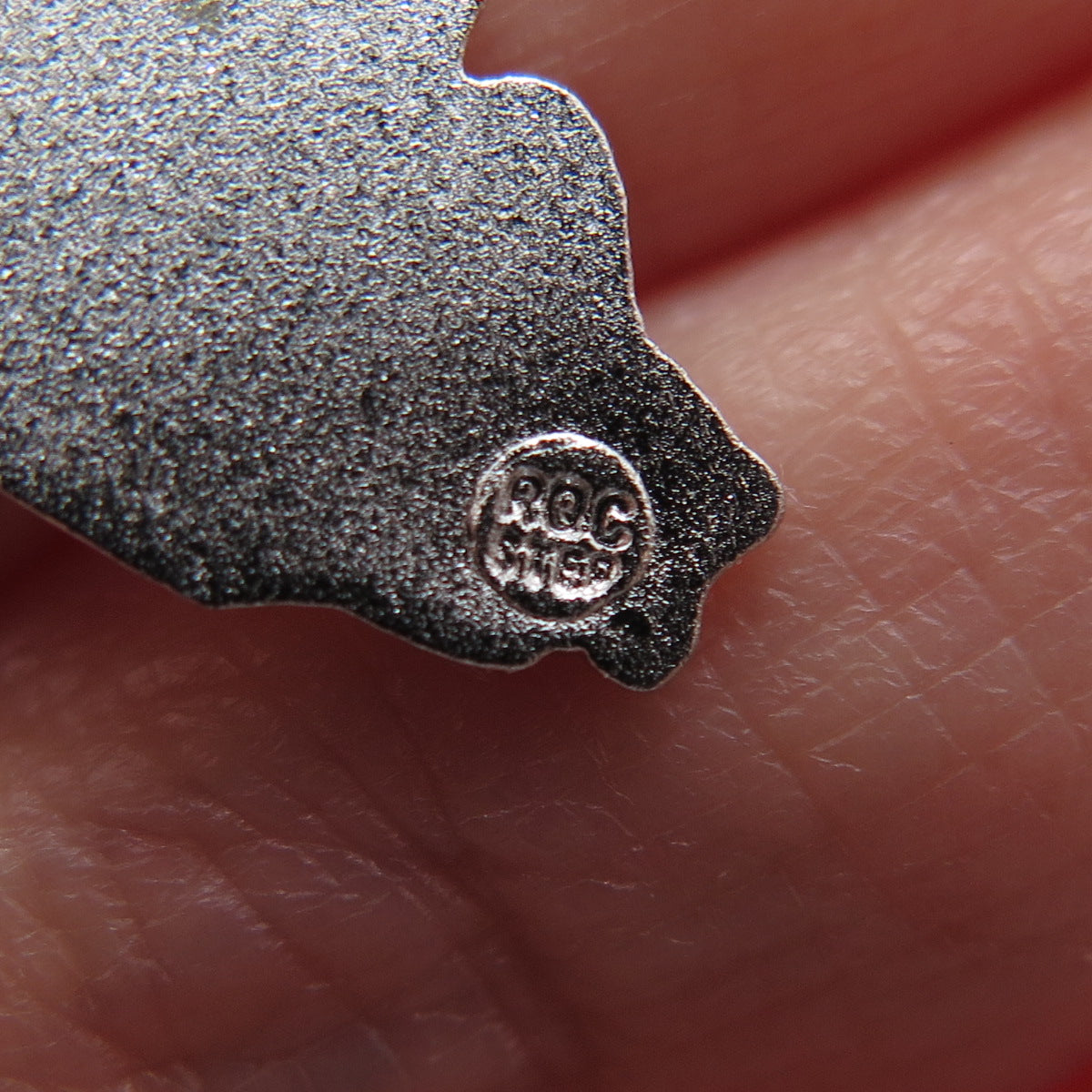RQC REMBRANDT 925 Sterling Silver Vintage Illinois State Map Charm Pendant
