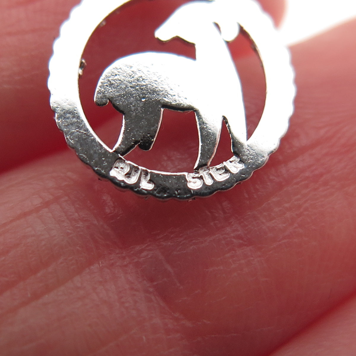 REMBRANDT RJL 925 Sterling Silver Vintage Aries Zodiac Diamond-Cut Mini Pendant