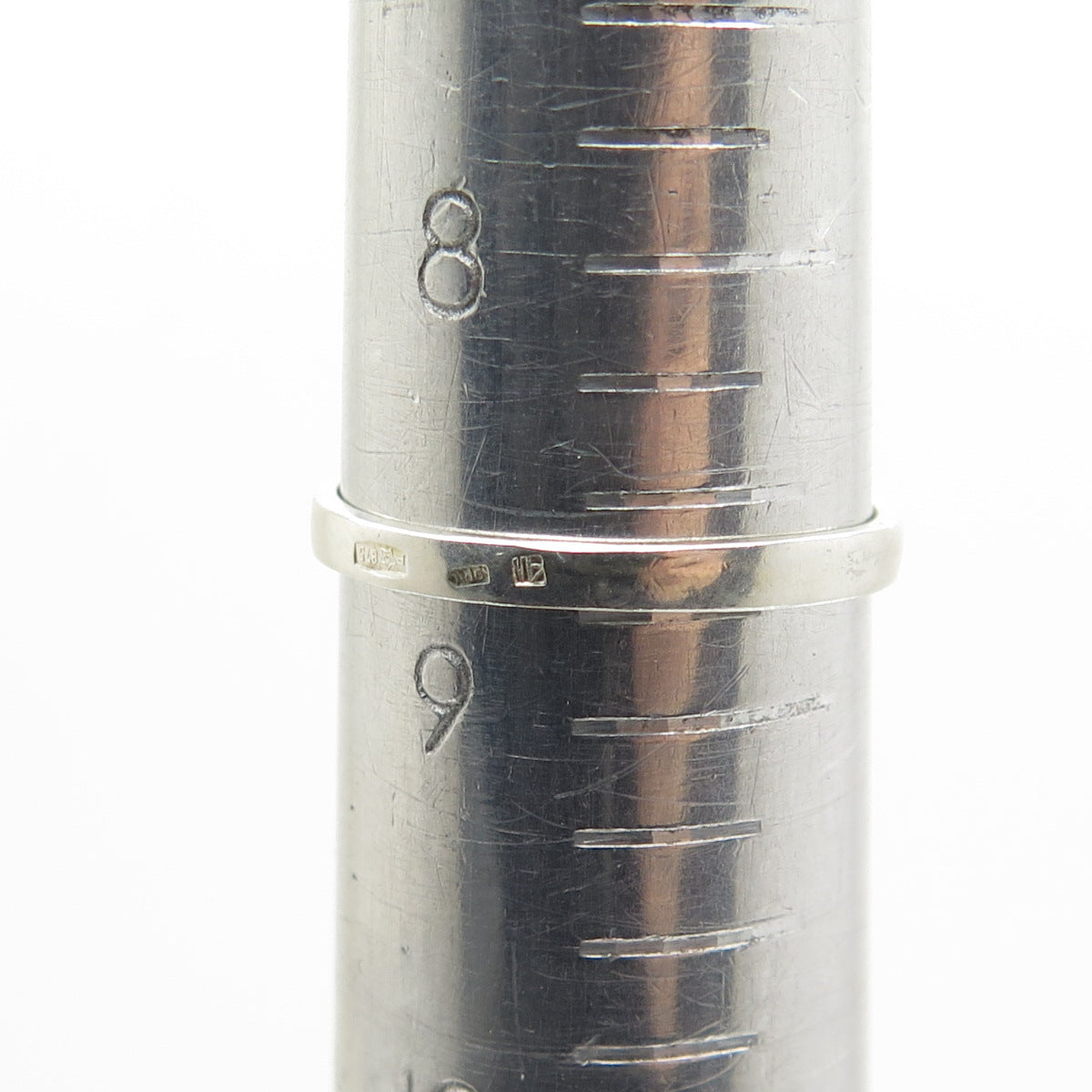 875 Silver Vintage European Real Black Onyx Wavy Ring Size 8.75