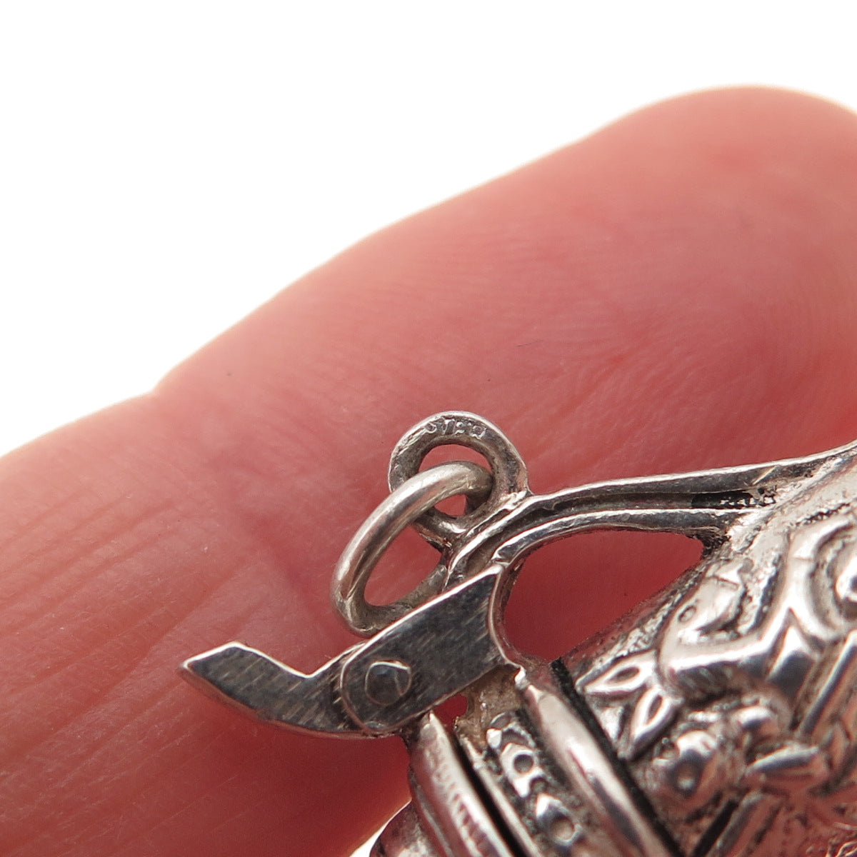 925 Sterling Silver Antique Art Deco Beer Stein 3D Open Charm Pendant