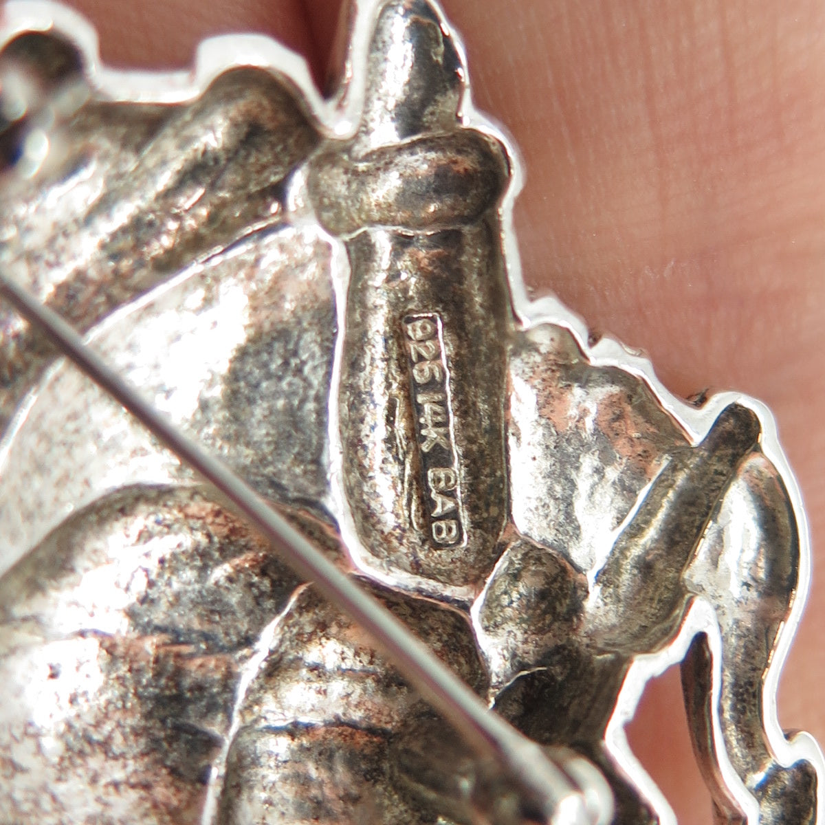 B. A. BALLOU & CO. 925 Sterling Silver Vintage Santa Claus Pin Brooch