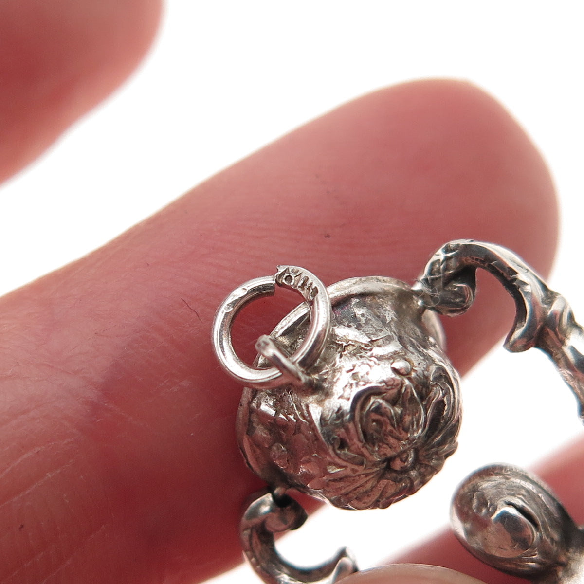 800 Silver Antique Art Deco Jungfraubecher Wedding Bridal Cup 3D Charm Pendant