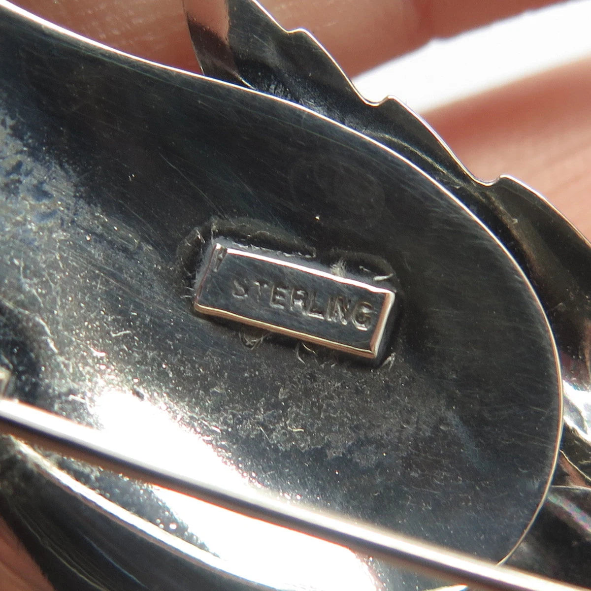 925 Sterling Silver Vintage Double-Leaf Pin Brooch