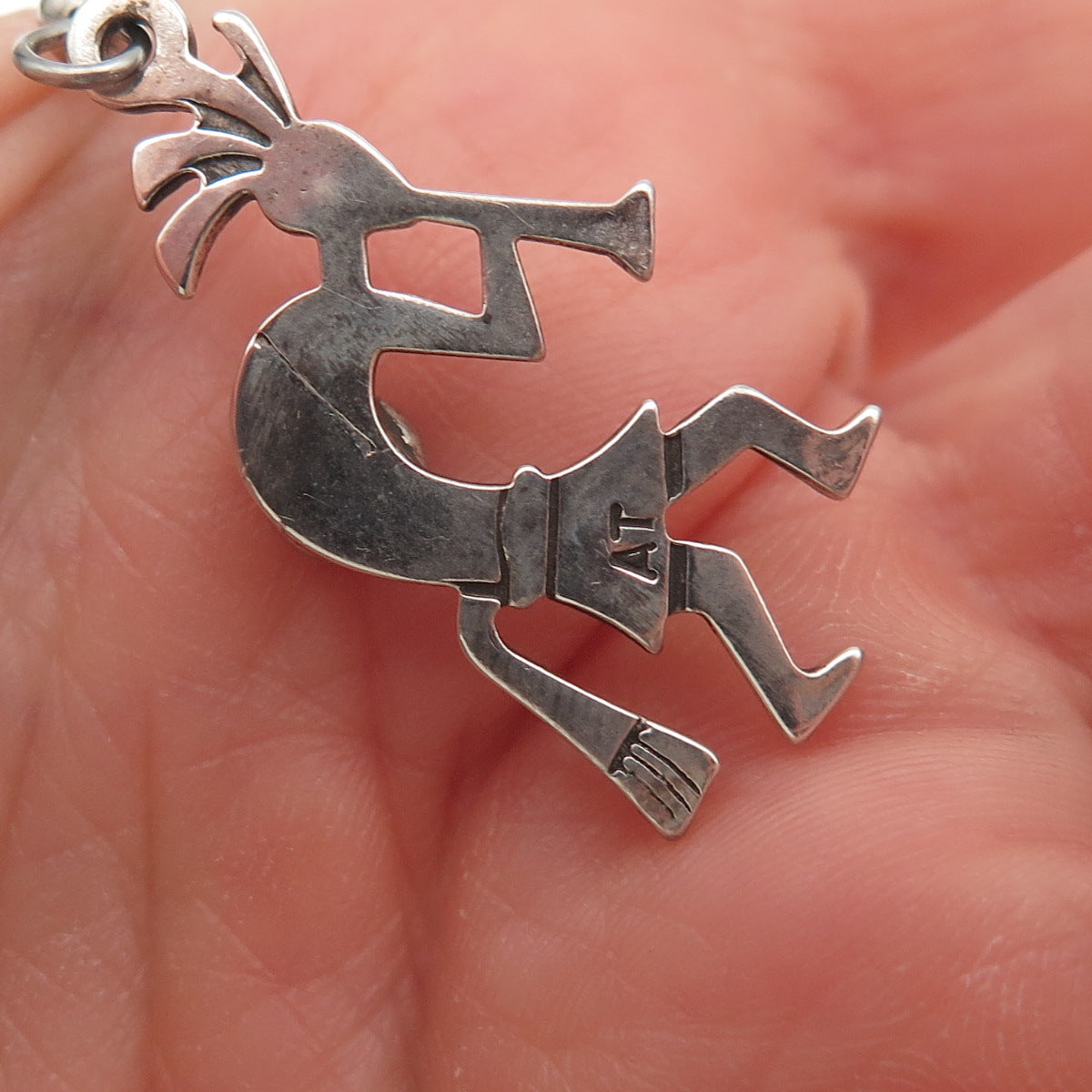 Abel Toledo Navajo Old Pawn Sterling Silver Vintage Turquoise Kokopelli Earrings