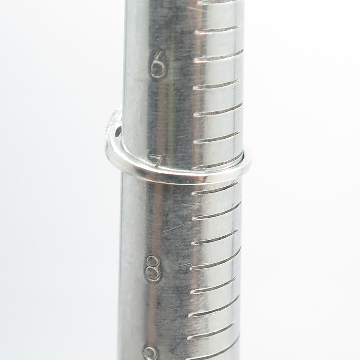 SK9 Allure Gems 925 Sterling Silver Real Round-Cut Diamond Ring Size 7.25