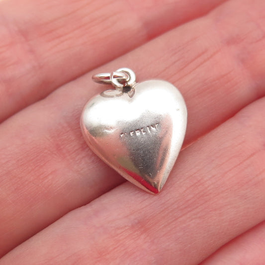 925 Sterling Antique Art Deco Chatelaine Heart Mini Pendant (missing stone)