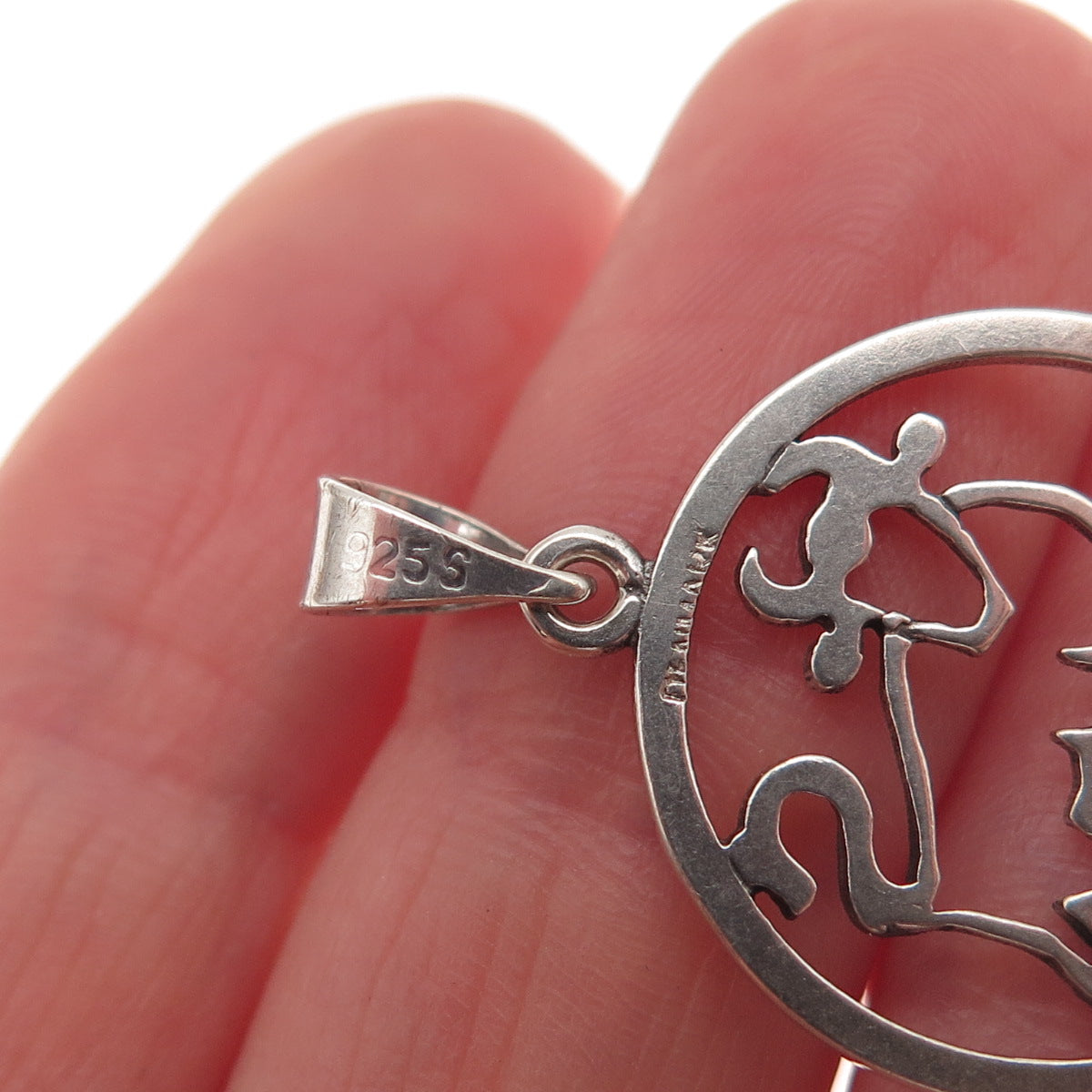 925S Sterling Silver Vintage Denmark Taurus Zodiac Sign Charm Pendant