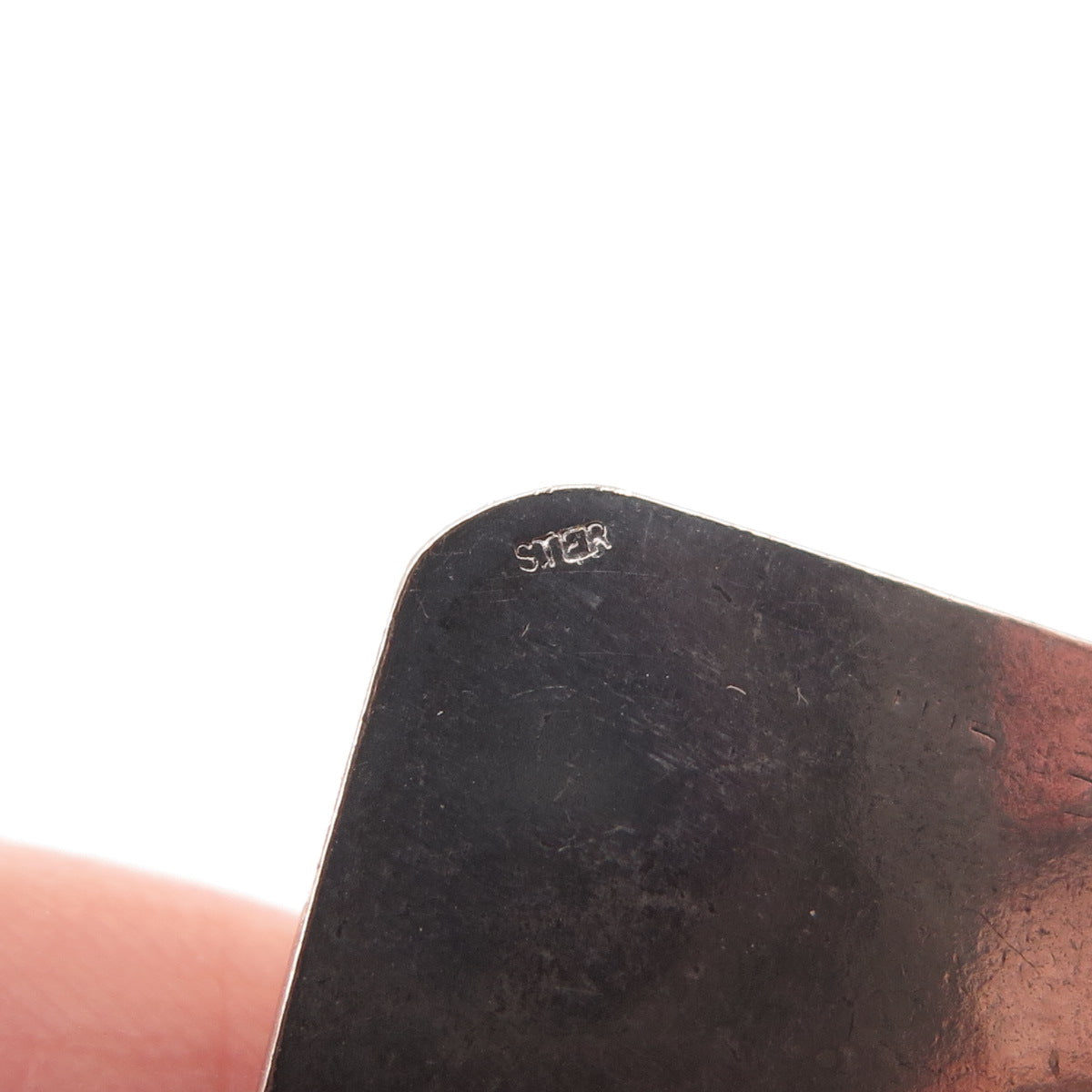 925 Sterling Silver Vintage Real Amethyst Modernist Pendant