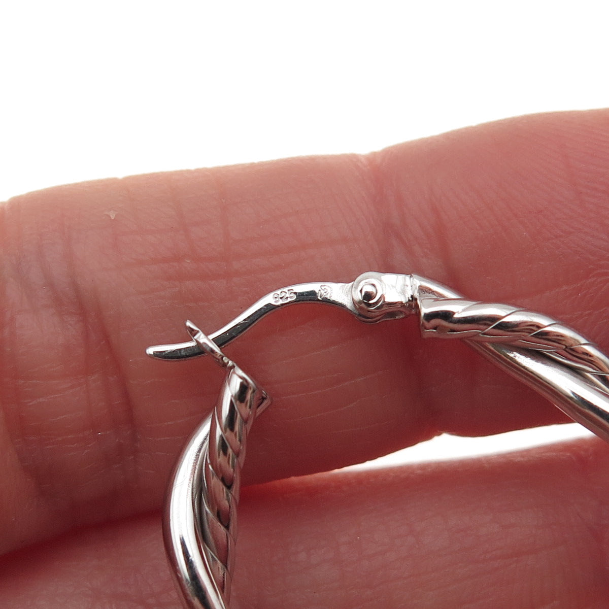 925 Sterling Silver Twisted Hoop Earrings
