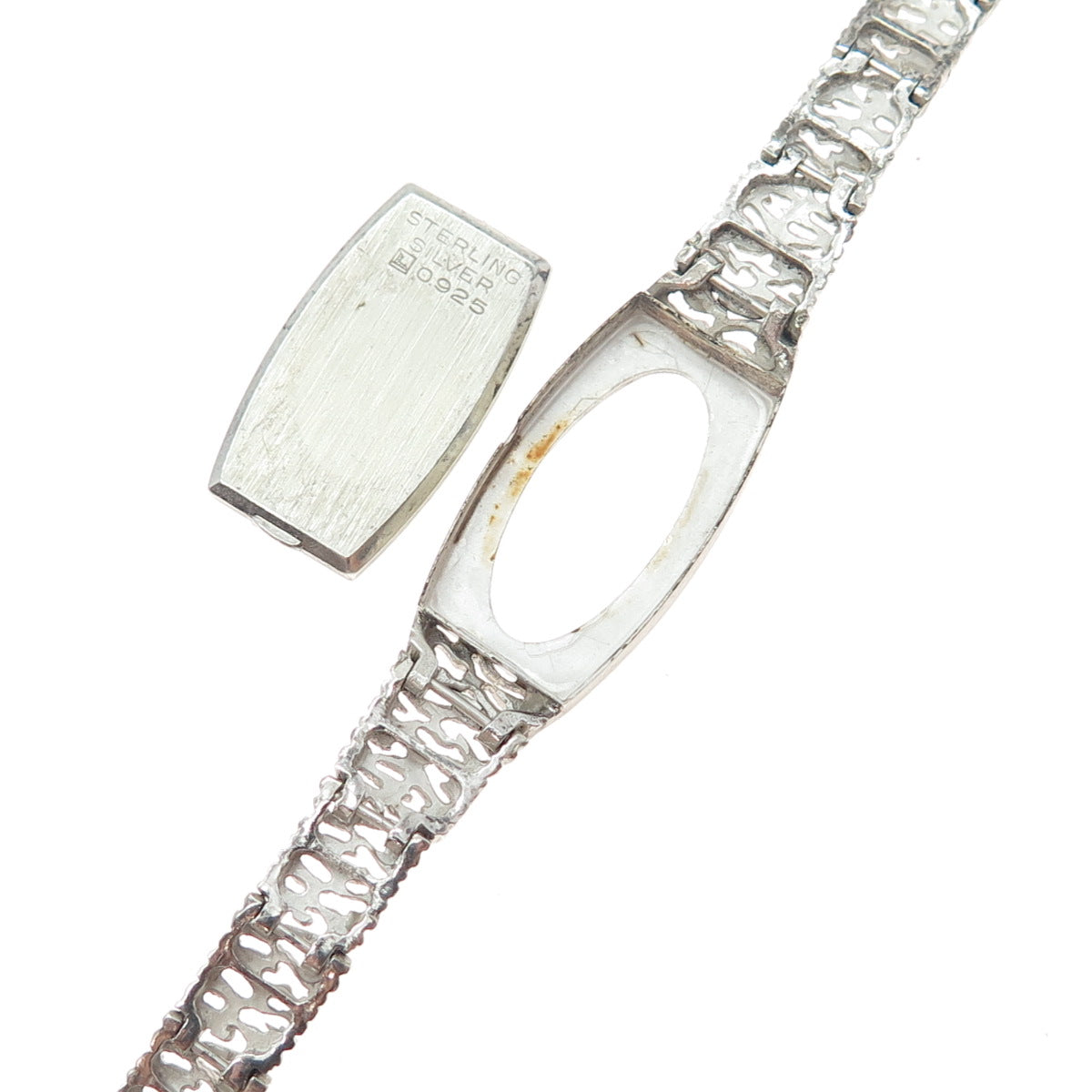 925 Sterling Silver Vintage Animal Pattern Ladies Watch Case Bracelet 6.25"